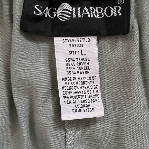 Soft, sage green tencel pants size large by Sag Harbor - Picture 2 of 6